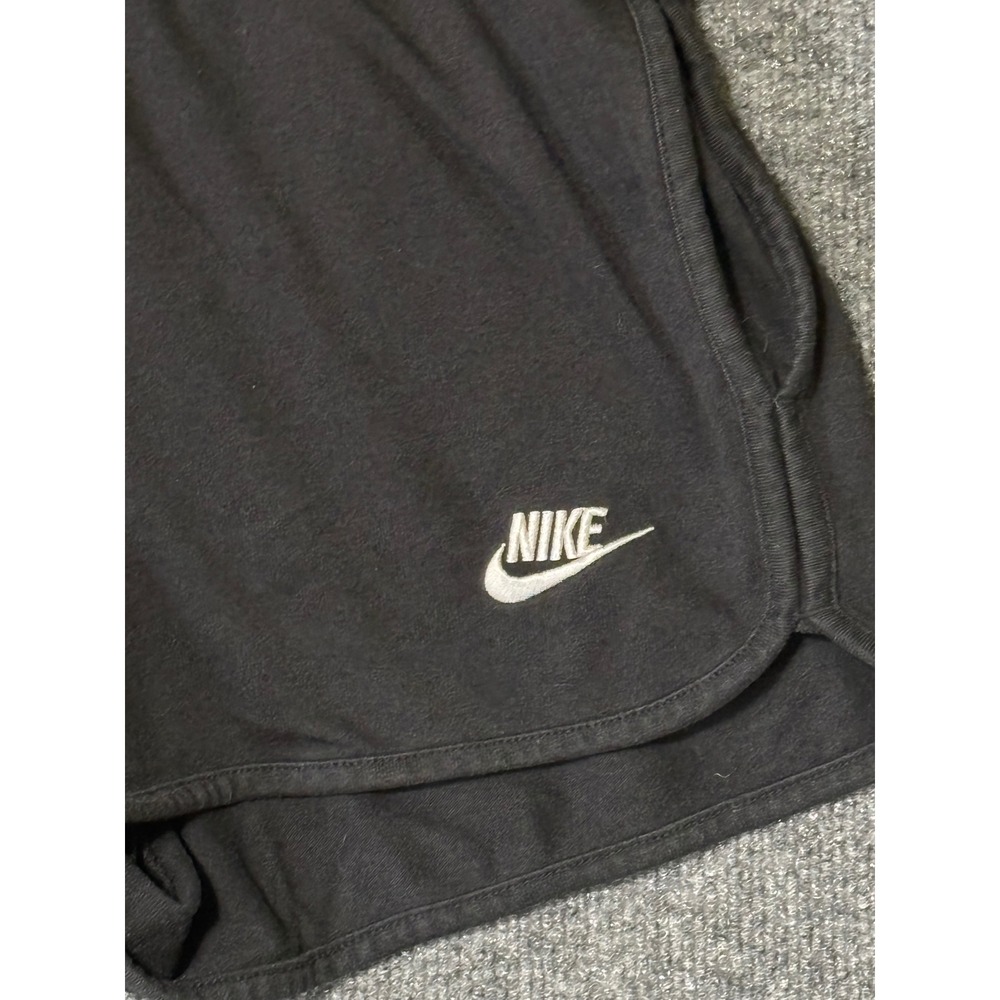 Nike Sportswear Club Fleece Shorts Women Small Black Embroidered Logo 2" Inseam - Picture 2 of 6